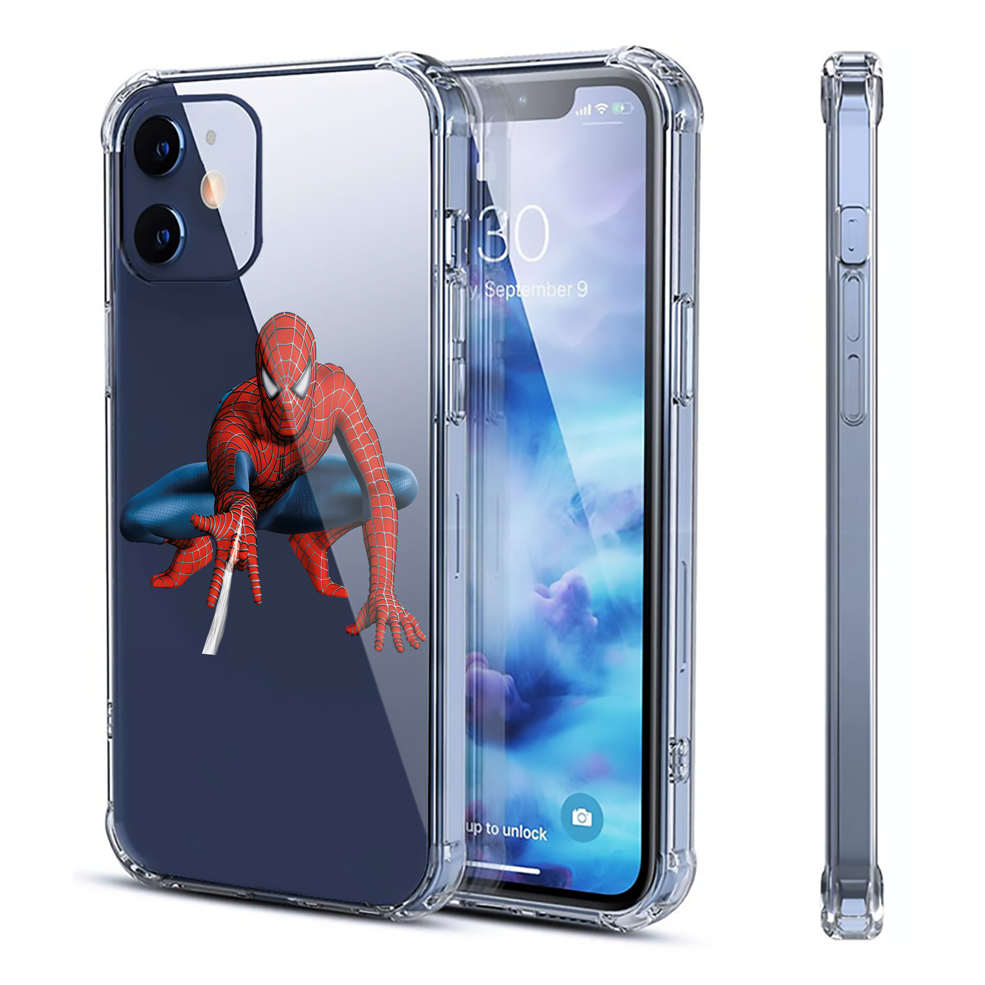 （画像用） Spider Man スパイダーマン 【iPhone 12シリーズ対応】透明スマホケース（クリアソフトケース）